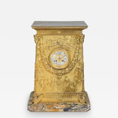 A French Empire Ormolu Bronze Mantle Clock after Percier et Fontaine