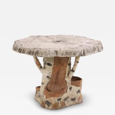 A French Faux Bois Painted Decorated Cast Stone Table C 1940 
