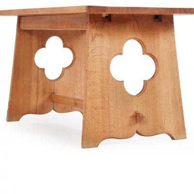A French Gothic Style Solid Oak Dining Table C 1940 