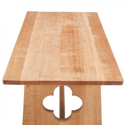 A French Gothic Style Solid Oak Dining Table C 1940 