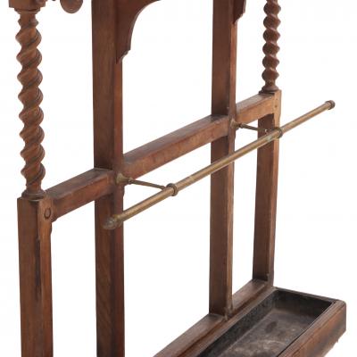 A French Gothic style Twisted Oak Hall Rack C 1870 