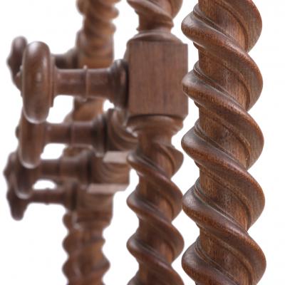 A French Gothic style Twisted Oak Hall Rack C 1870 