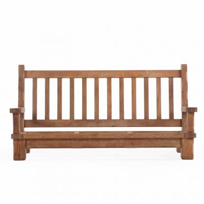 A French Heavy Oak Brutalist style Open Arm Sofa Frame C 1960 