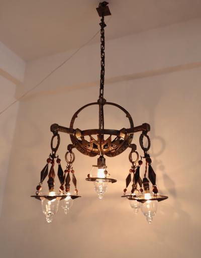 A French Iron Chandelier circa 1930
