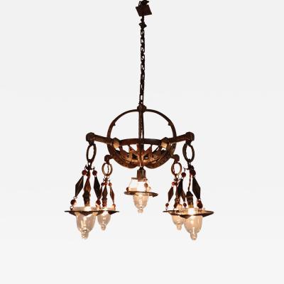 A French Iron Chandelier circa 1930