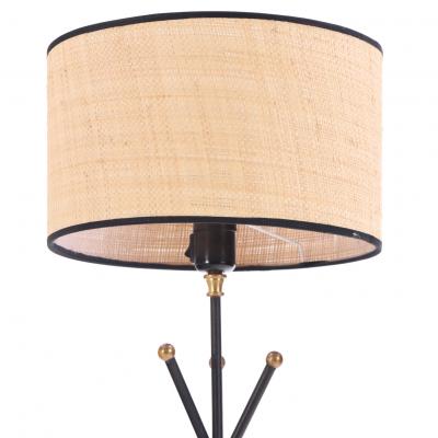 A French Iron and Brass Tripod Table Lamp C 1960 