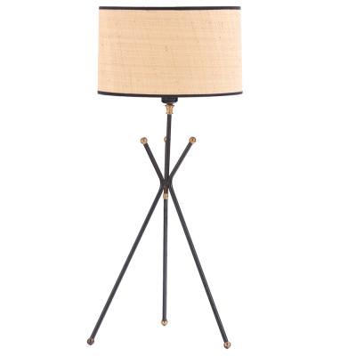 A French Iron and Brass Tripod Table Lamp C 1960 
