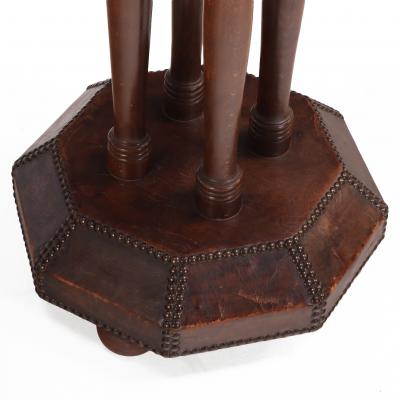 A French Leather Clad End Table C 1935 