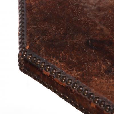A French Leather Clad End Table C 1935 