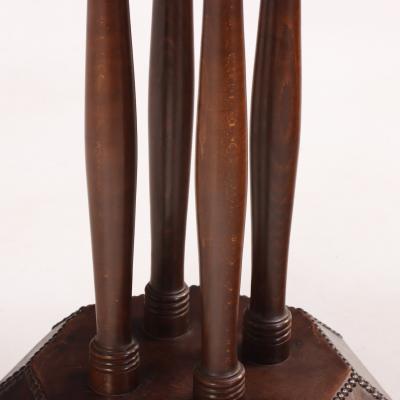 A French Leather Clad End Table C 1935 