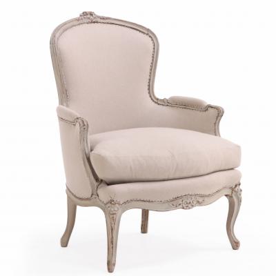 A French Louis XV Painted Carved Bergere C 1920 