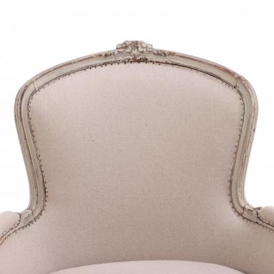 A French Louis XV Painted Carved Bergere C 1920 