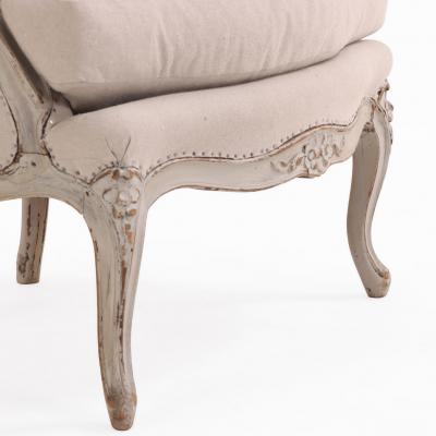 A French Louis XV Painted Carved Bergere C 1920 