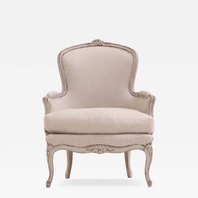 A French Louis XV Painted Carved Bergere C 1920 