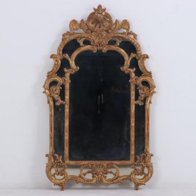 A French Louis XV Style Carved and Giltwood Mirror C 1940 