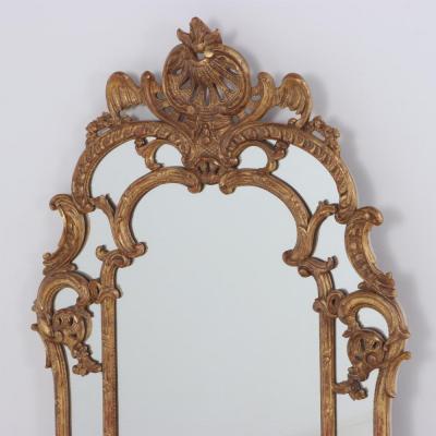 A French Louis XV Style Carved and Giltwood Mirror C 1940 