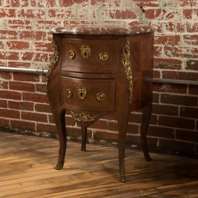 A French Louis XV style Marquetry night stand side cabinet circa 1940