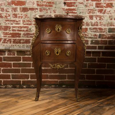 A French Louis XV style Marquetry night stand side cabinet circa 1940