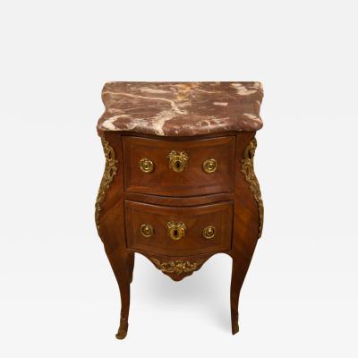 A French Louis XV style Marquetry night stand side cabinet circa 1940