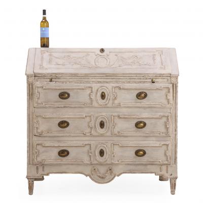 A French Louis XV style Painted Slant Front Desk 18th C 