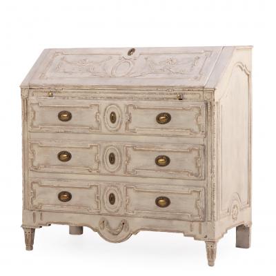 A French Louis XV style Painted Slant Front Desk 18th C 