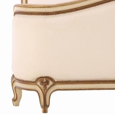 A French Louis XV style Queen size painted and carved bed circa 1940 