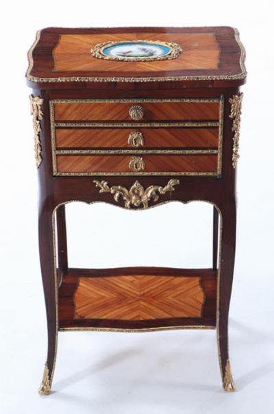 A French Louis XV style kingwood and rosewood cabinet C 1900