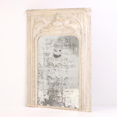 A French Louis XVI Style Carved Trumeau Mirror late 19th C