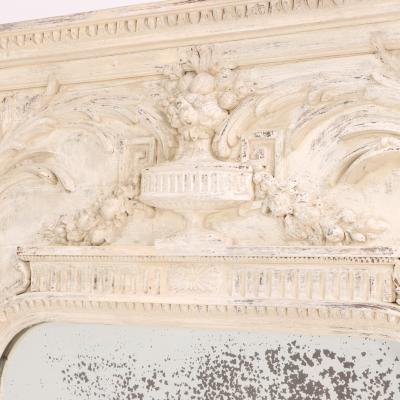 A French Louis XVI Style Carved Trumeau Mirror late 19th C