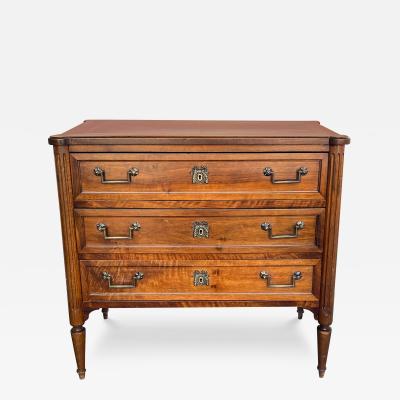 A French Louis XVI Style Walnut 3 Drawer Chest
