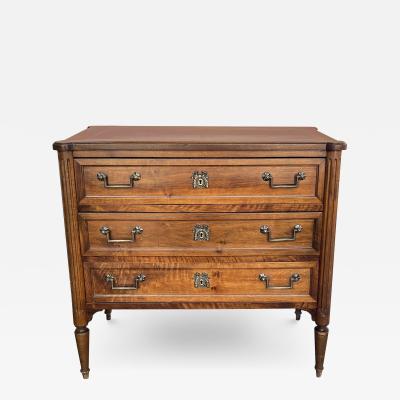 A French Louis XVI Style Walnut 3 Drawer Chest