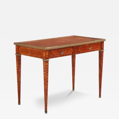 A French Louis XVI style Leather Top Bureau Plat Writing Desk C 1920 