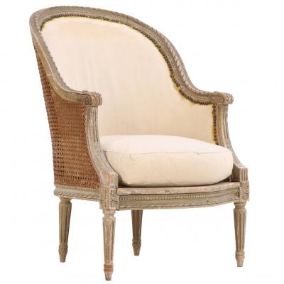 A French Louis XVI style Painted Bergere Chair C 1880 