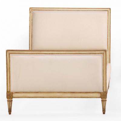 A French Louis XVI style Painted and Gilt Twin Bed C 1940 