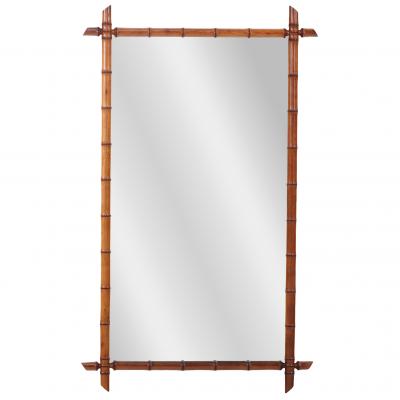 A French Maple Faux Bamboo Mirror C 1880 