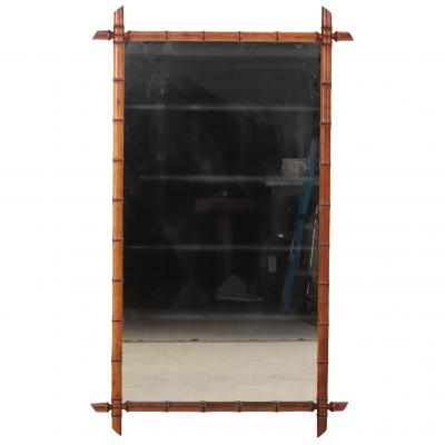 A French Maple Faux Bamboo Mirror C 1880 