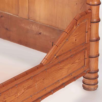 A French Maple and birdseye maple Faux bamboo daybed Circa 1880 
