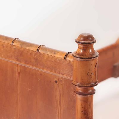 A French Maple and birdseye maple Faux bamboo daybed Circa 1880 