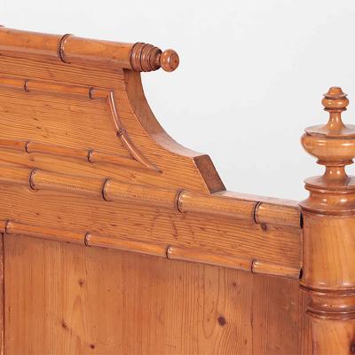 A French Maple and birdseye maple Faux bamboo daybed Circa 1880 