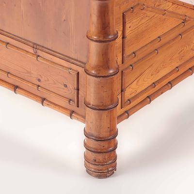 A French Maple and birdseye maple Faux bamboo daybed Circa 1880 