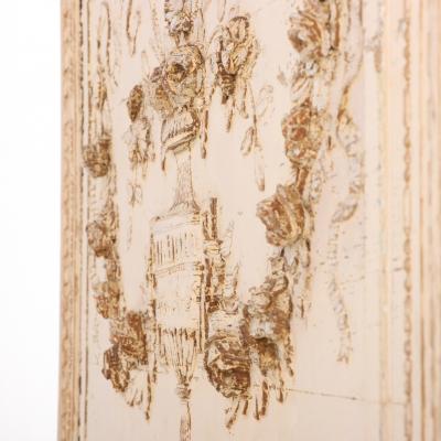 A French Neoclassical style Painted Wood Trumeau Mirror C 1890 