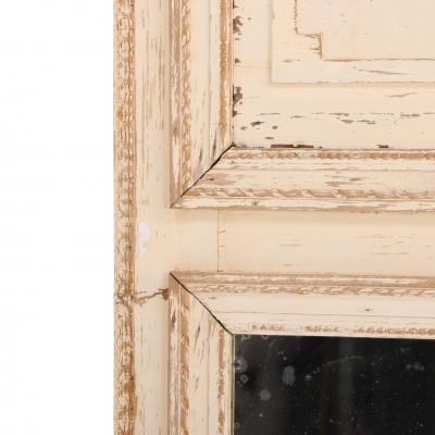 A French Neoclassical style Painted Wood Trumeau Mirror C 1890 