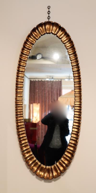 A French Oval Giltwood Mirror circa 1950