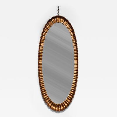 A French Oval Giltwood Mirror circa 1950