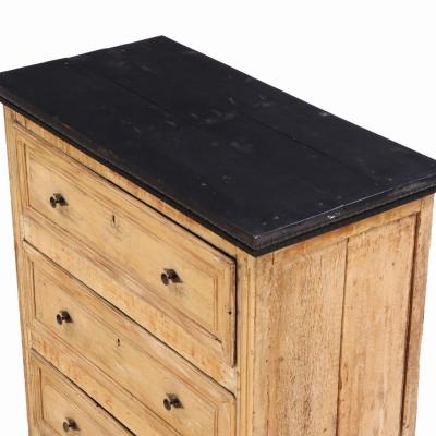 A French Pine Chest of Drawers With Painted Top 19th C 