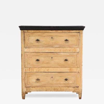 A French Pine Chest of Drawers With Painted Top 19th C 