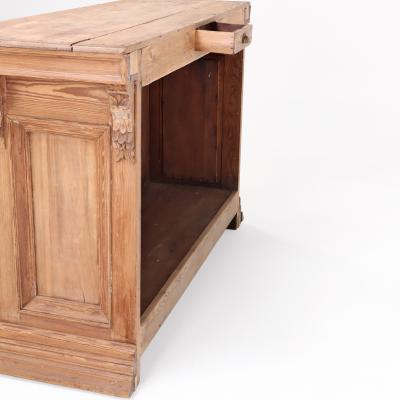 A French Pine Front Dry Bar or Shop Counter 19th C 
