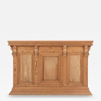 A French Pine Front Dry Bar or Shop Counter 19th C 