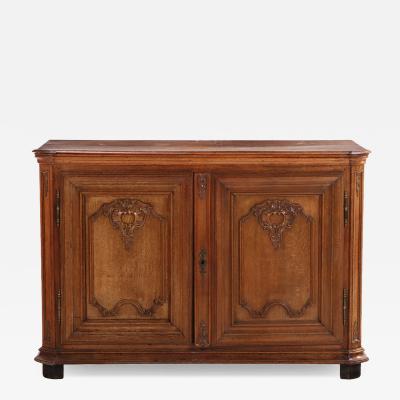 A French Provincial Oak Two Door Server Buffet C 1880 