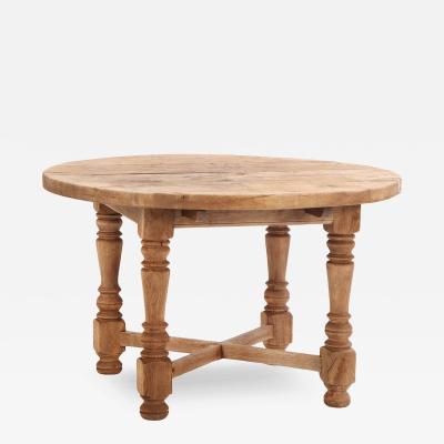 A French Round Oak Farm Table C 1900 
